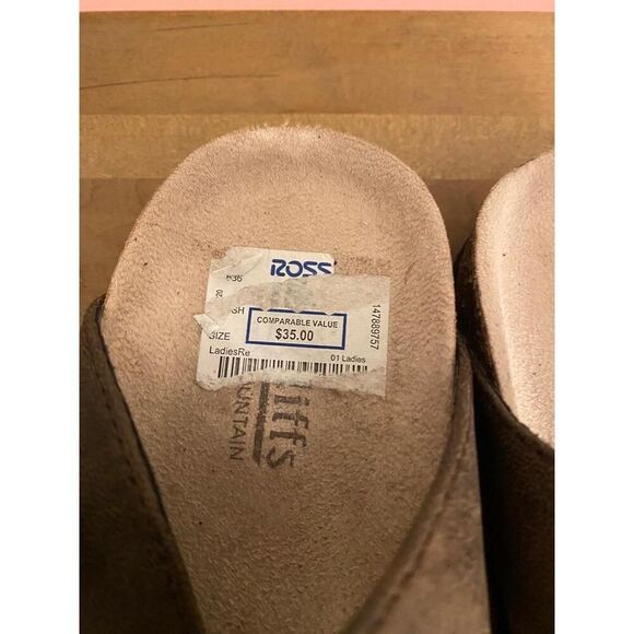 Cliffs Calista size 6 Sandals Brown Double Strap Buckle Cork Footbed Retro Chic - Picture 4 of 7